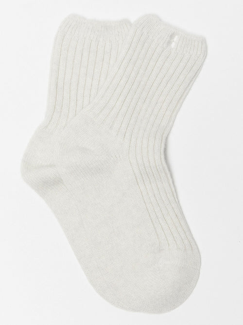 CASHMERE SOCKS WHITE