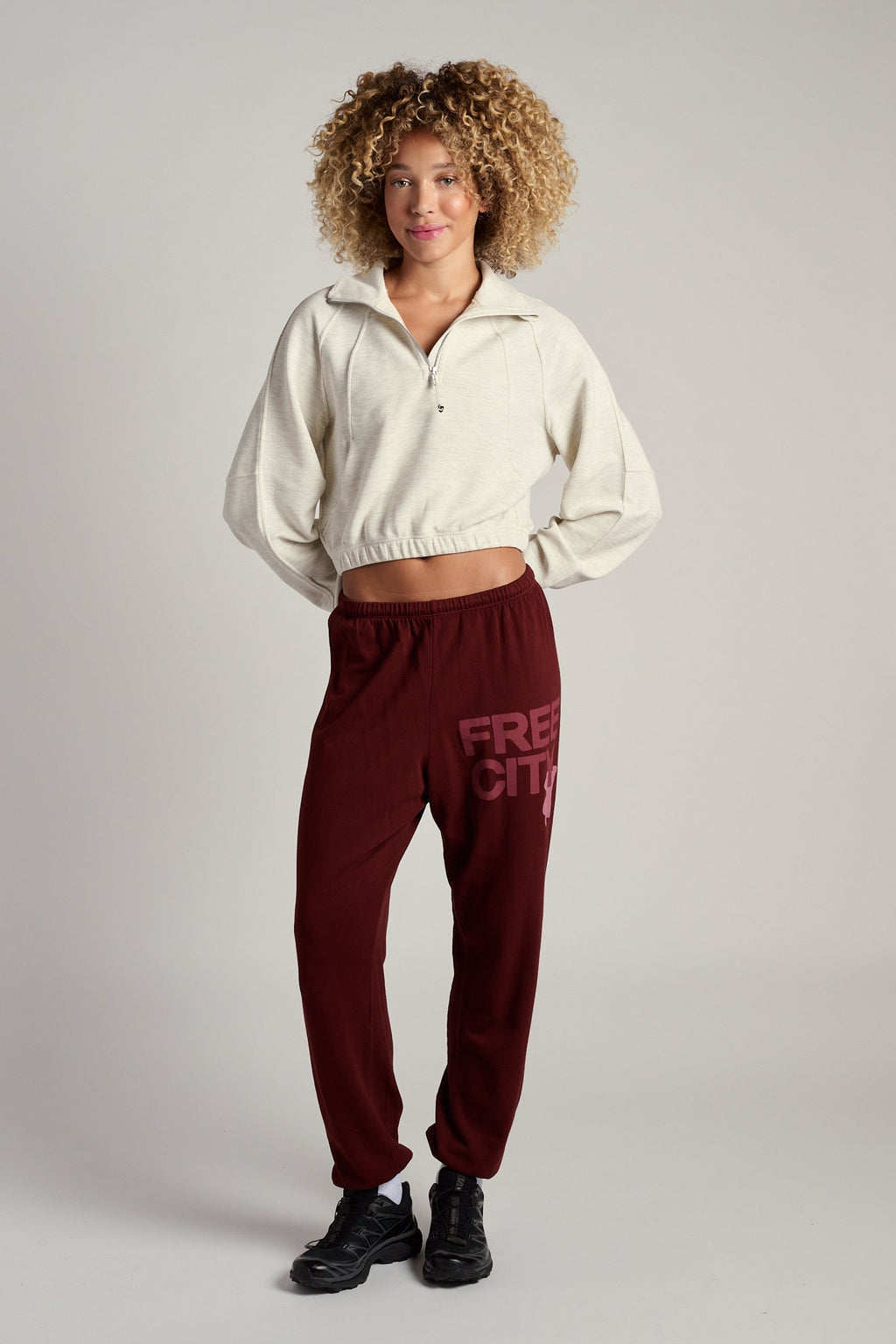 Scuba Cropped 1/2 Zip Funnel Neck
